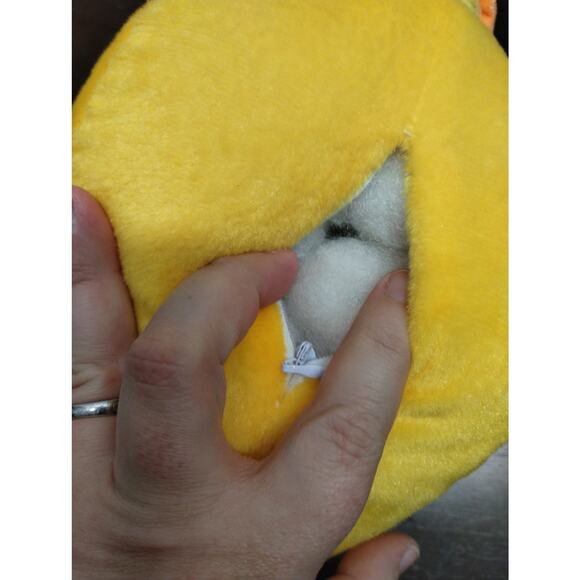 Yellow Duck Stuffed Animal Plush 11 Inch w/ Zipper Belly Removable Stuffing - Picture 6 of 9